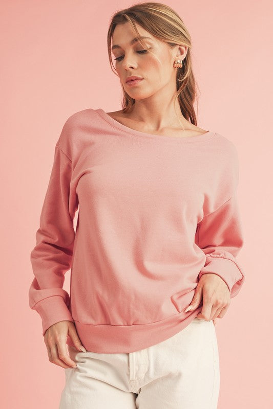Pilar | Maroon bowknot dewback crew neck sweatshirt