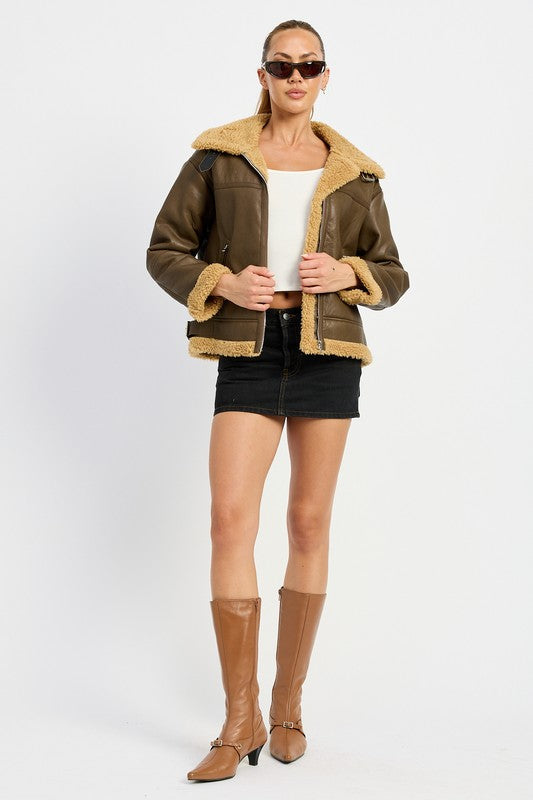 Larissa | SHEARLING MOTOR JACKET