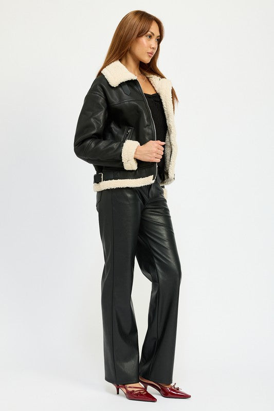 Larissa | SHEARLING MOTOR JACKET