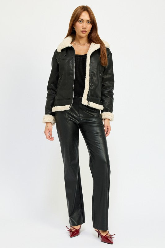 Larissa | SHEARLING MOTOR JACKET