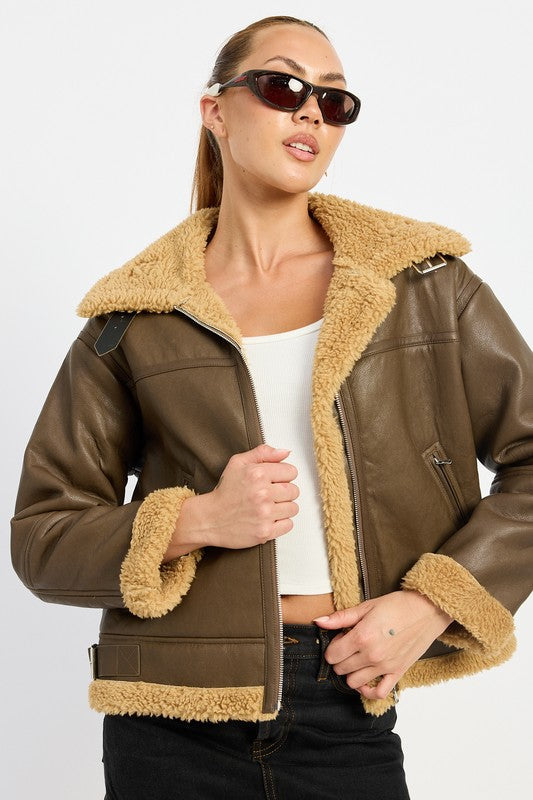 Larissa | SHEARLING MOTOR JACKET