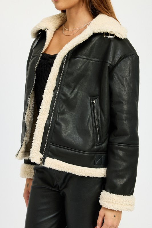 Larissa | SHEARLING MOTOR JACKET