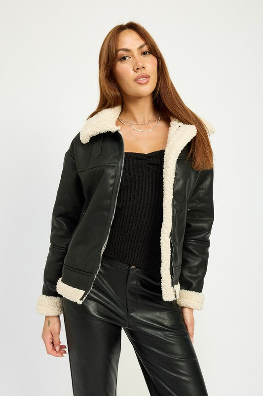 Larissa | SHEARLING MOTOR JACKET