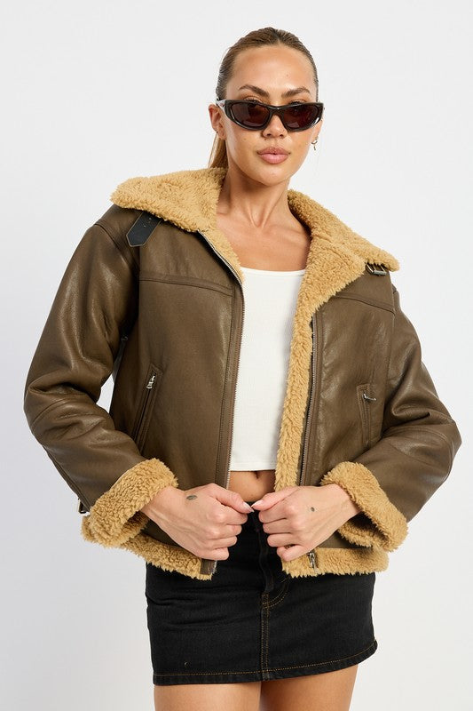 Larissa | SHEARLING MOTOR JACKET