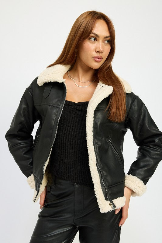 Larissa | SHEARLING MOTOR JACKET