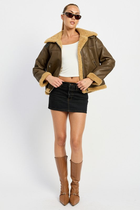 Larissa | SHEARLING MOTOR JACKET