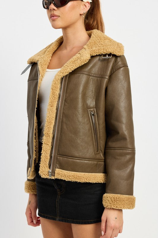 Larissa | SHEARLING MOTOR JACKET