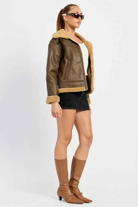 Larissa | SHEARLING MOTOR JACKET