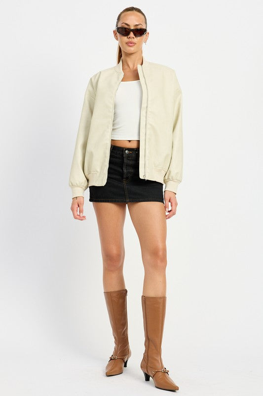 Mia | VINTAGE LEATHER BOMBER JACKET