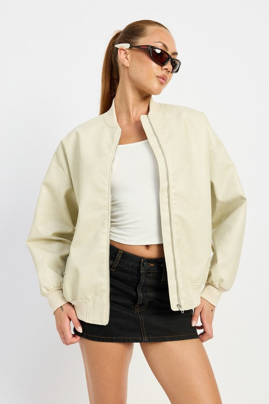 Mia | VINTAGE LEATHER BOMBER JACKET