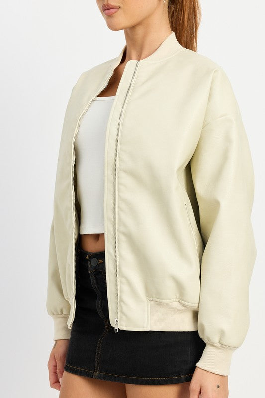 Mia | VINTAGE LEATHER BOMBER JACKET