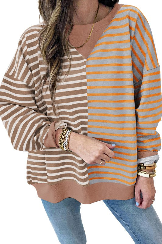 Olivia | Oversized sweatshirt with dropped shoulders in a color block look