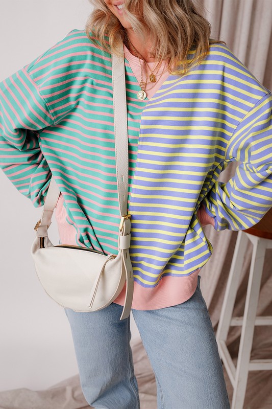 Olivia | Oversized sweatshirt with dropped shoulders in a color block look