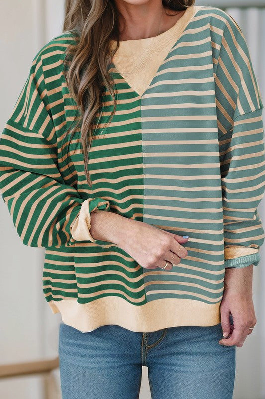 Olivia | Oversized sweatshirt with dropped shoulders in a color block look