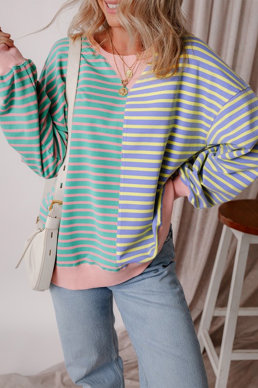 Olivia | Oversized sweatshirt with dropped shoulders in a color block look