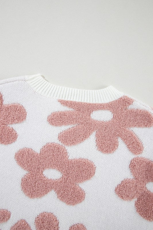 Jeanette | Women's floral sweater with loose shoulders