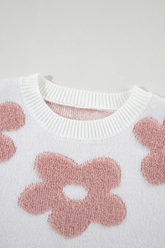 Jeanette | Women's floral sweater with loose shoulders