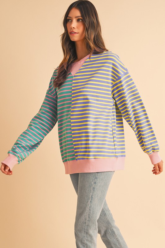 Felicidad | Oversized sweatshirt with dropped shoulders in a color block look