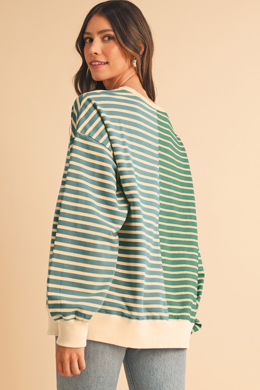 Felicidad | Oversized sweatshirt with dropped shoulders in a color block look