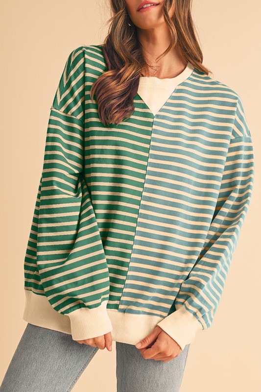 Felicidad | Oversized sweatshirt with dropped shoulders in a color block look