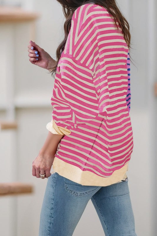 Felicidad | Oversized sweatshirt with dropped shoulders in a color block look
