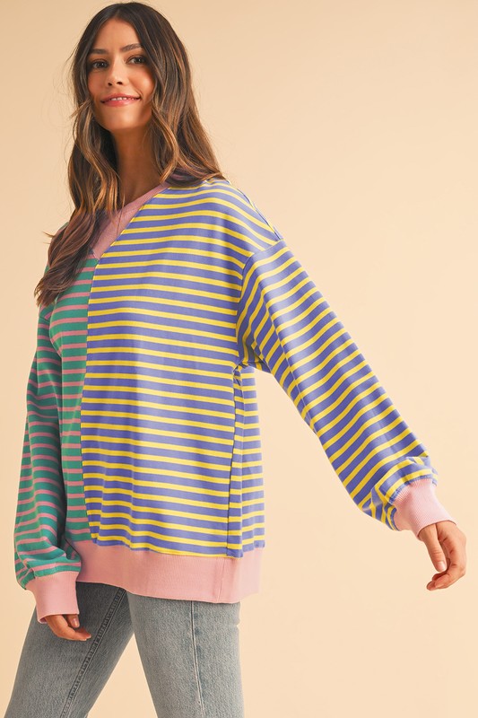 Felicidad | Oversized sweatshirt with dropped shoulders in a color block look