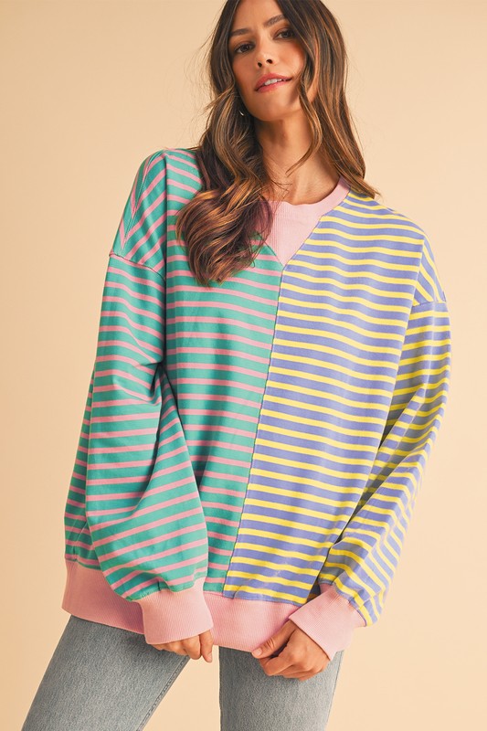 Felicidad | Oversized sweatshirt with dropped shoulders in a color block look