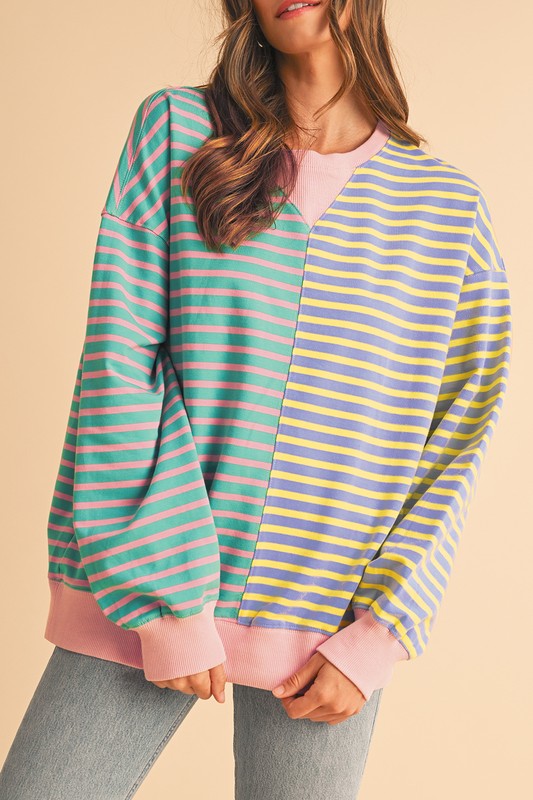 Felicidad | Oversized sweatshirt with dropped shoulders in a color block look