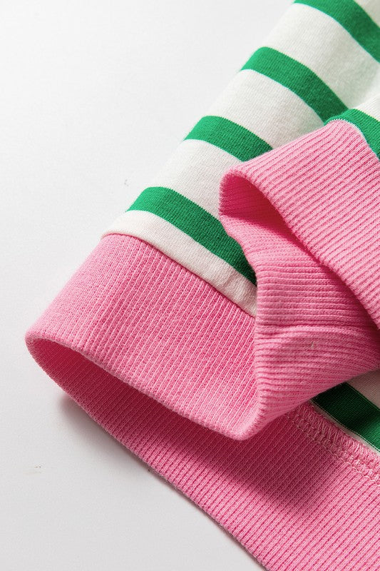 Otilia | Cotton sweatshirt with stripes and dropped shoulders