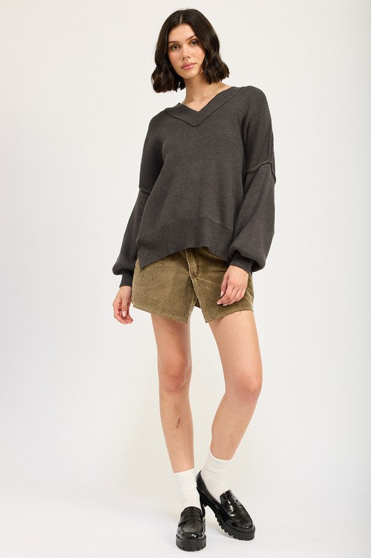Brigitte | OVERSIZED V-NECK SWEATER