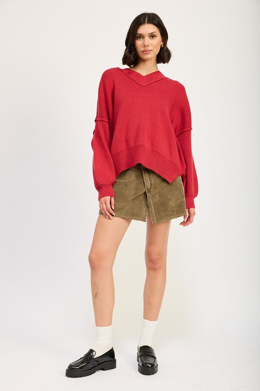 Brigitte | OVERSIZED V-NECK SWEATER