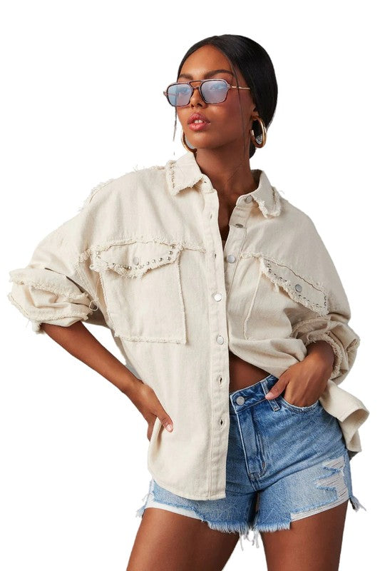 Anya | Women's fashion oversize denim shirt