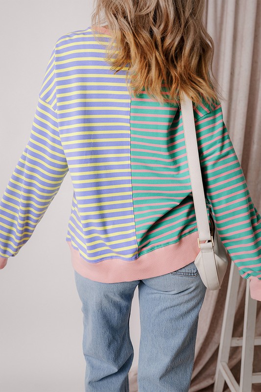 Otilia | Oversized sweatshirt with dropped shoulders in a color block look