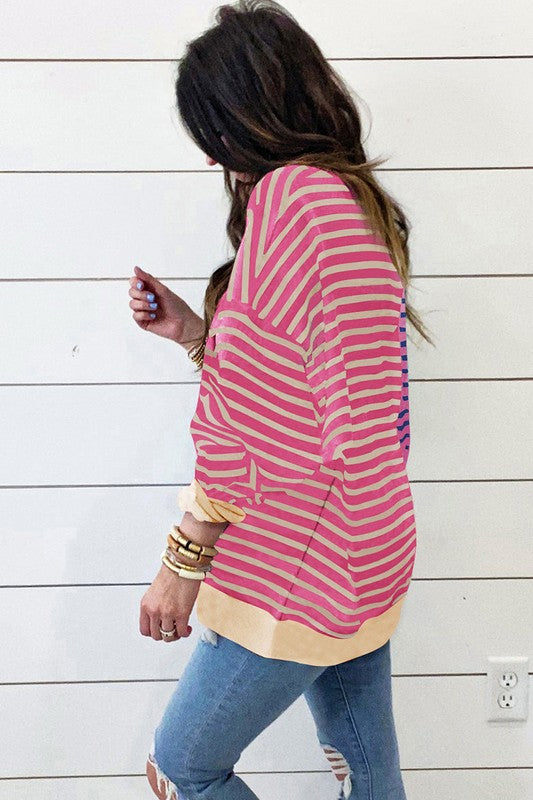 Otilia | Oversized sweatshirt with dropped shoulders in a color block look
