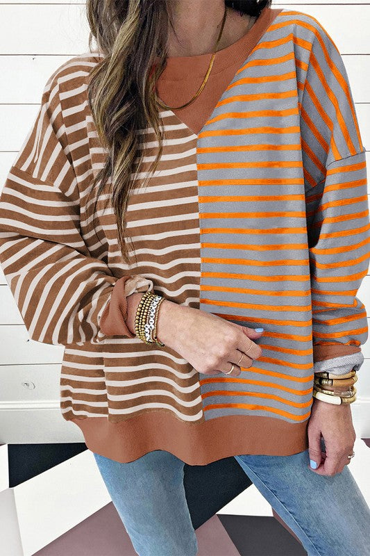 Otilia | Oversized sweatshirt with dropped shoulders in a color block look