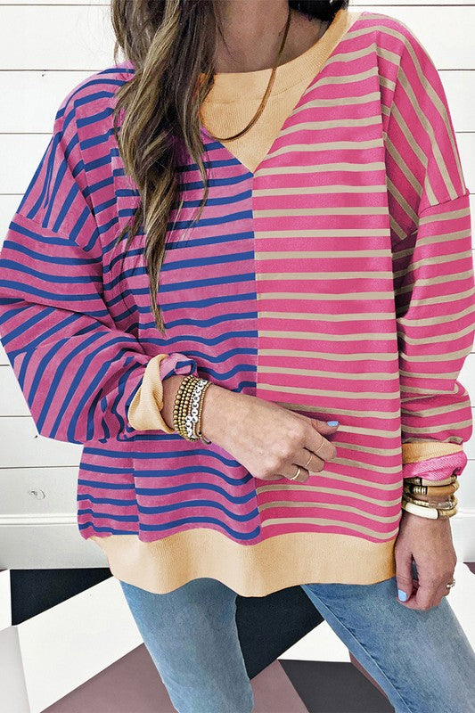 Otilia | Oversized sweatshirt with dropped shoulders in a color block look