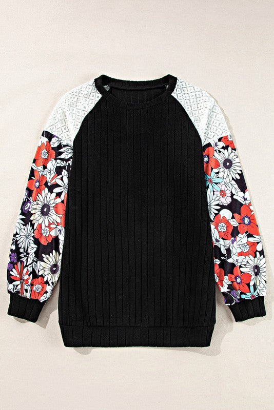 Stella | Cotton sweatshirt with stripes and dropped shoulders