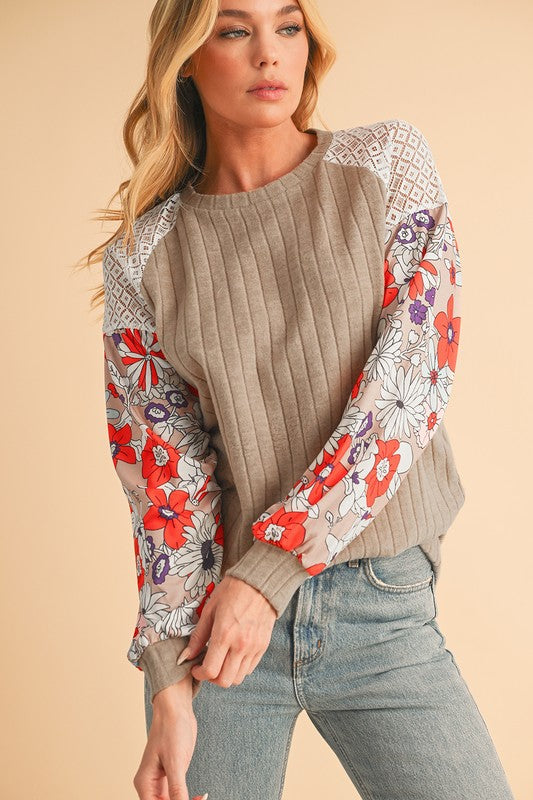 Stella | Cotton sweatshirt with stripes and dropped shoulders