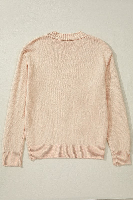 Fernanda | Open knit women's knitted sweater with deep shoulders