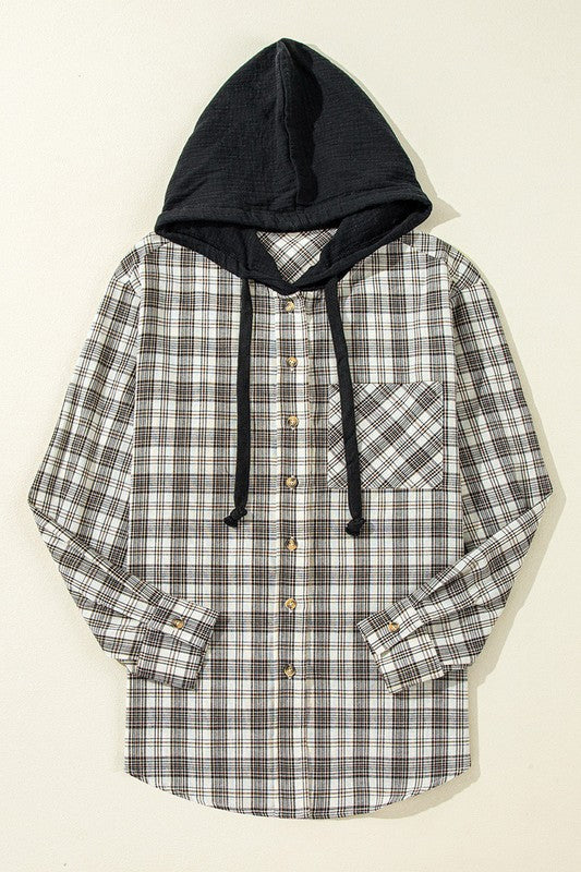 Greta | Loose-fitting, button-down printed hoodie for women