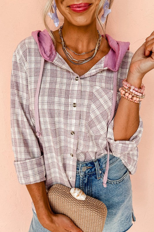 Greta | Loose-fitting, button-down printed hoodie for women