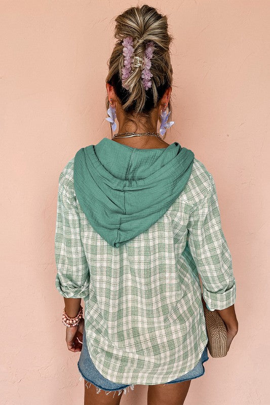 Greta | Loose-fitting, button-down printed hoodie for women
