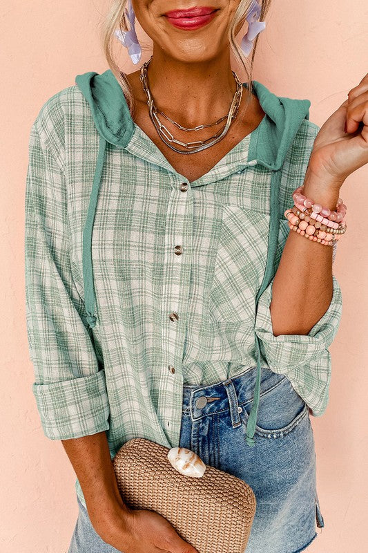 Greta | Loose-fitting, button-down printed hoodie for women