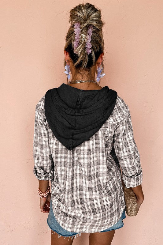 Greta | Loose-fitting, button-down printed hoodie for women