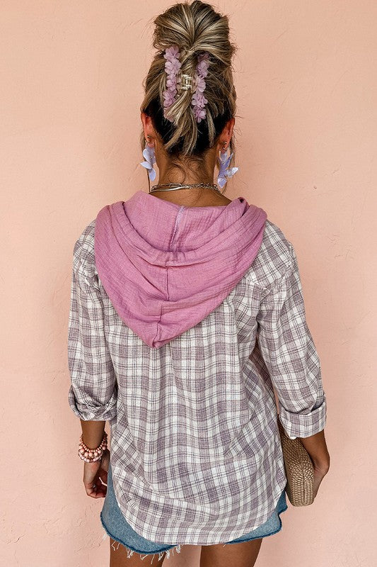 Greta | Loose-fitting, button-down printed hoodie for women