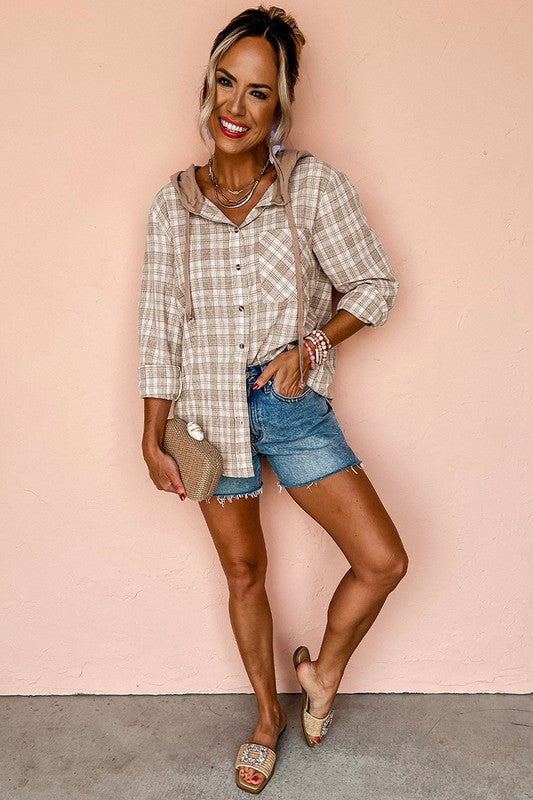 Greta | Loose-fitting, button-down printed hoodie for women