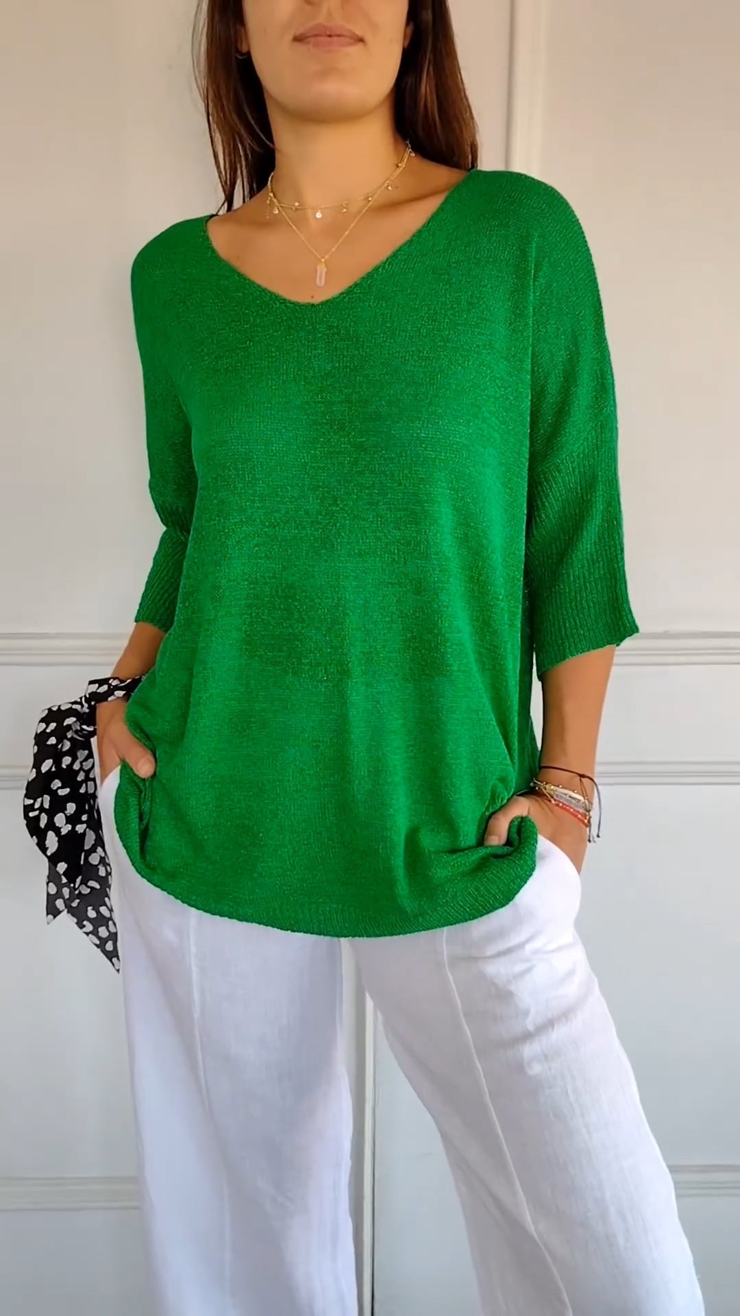 Ivanna® | Colored Knitted Top With V-Neck