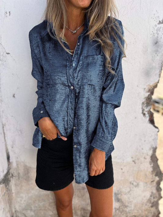 Jasmine® | Metallic women's blouse with collar