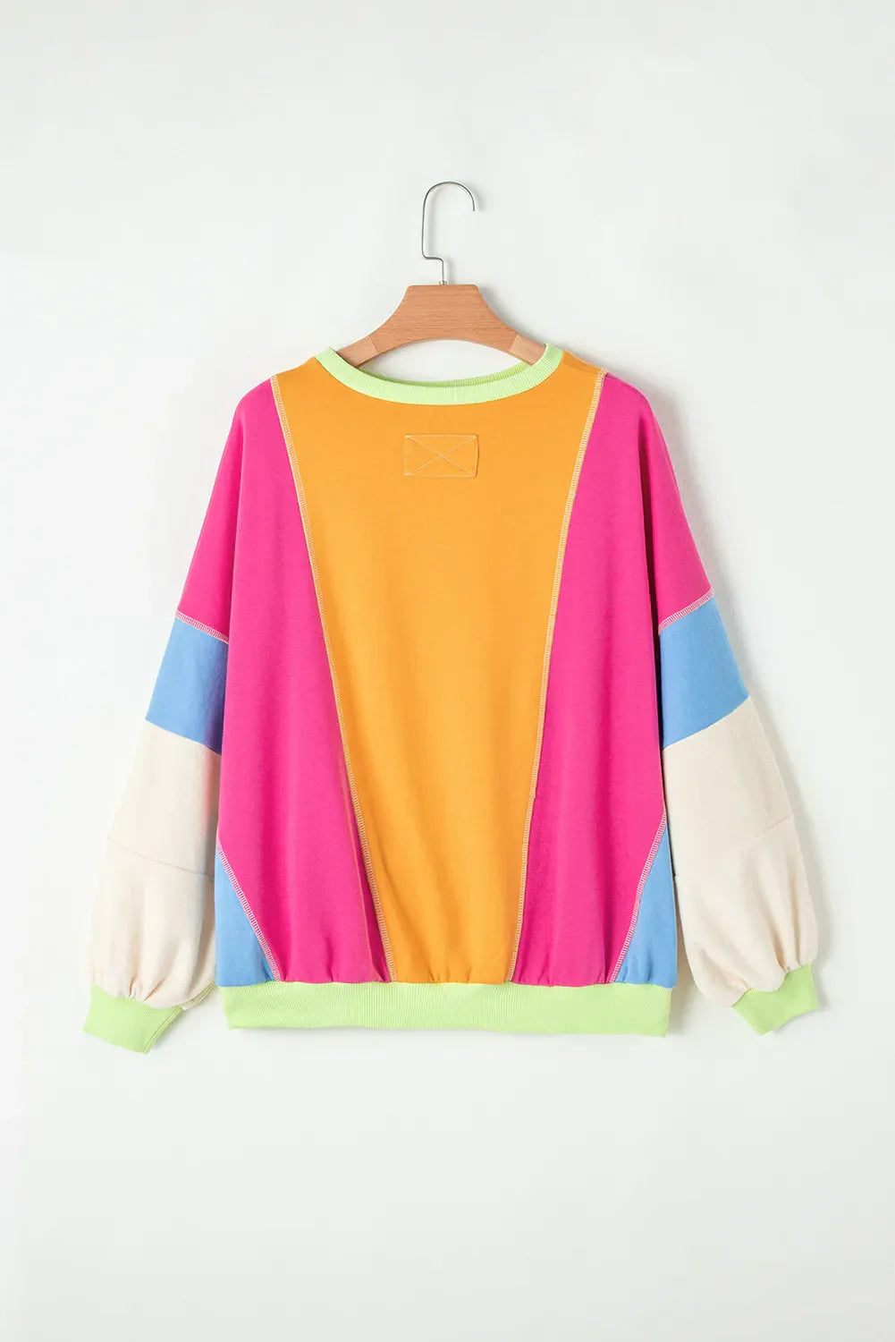 Claudette | Color block long sleeve crew neck top