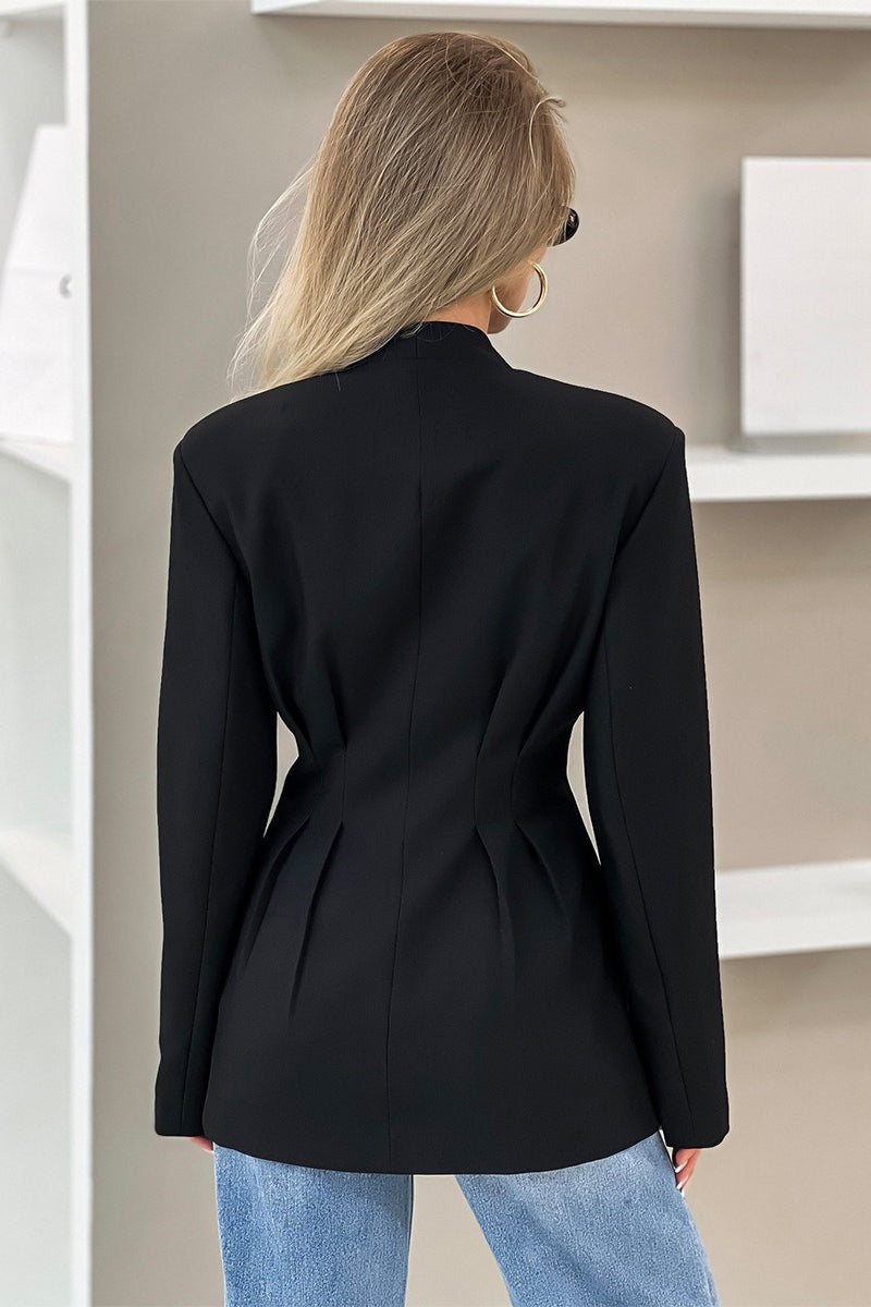 V Neck Waist Detail Blazer